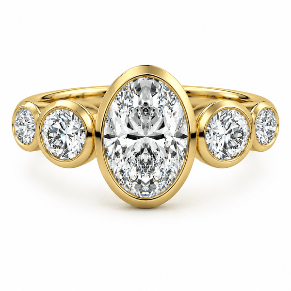 Willow - Five Stone Lab Grown Diamond Oval Engagement Ring