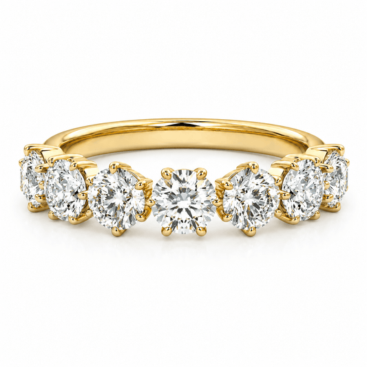 Evan - 2.8 Ctw Round Seven Stone Lab Grown Diamond Wedding Ring