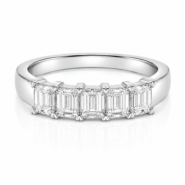 1 Carat Emerald Five Stone Anniversary Band