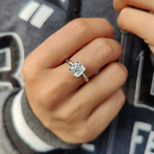 Odette Nell - Solitaire Setting Cushion Cut Engagement Ring