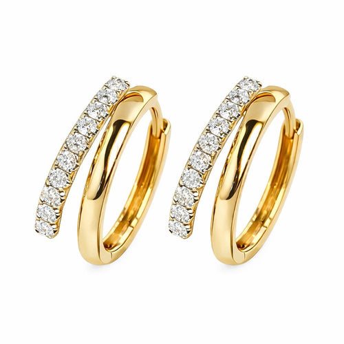 Ellen Hoop Moissanite Earrings by Nura Lab in 14K yellow gold plating over S925 sterling silver
