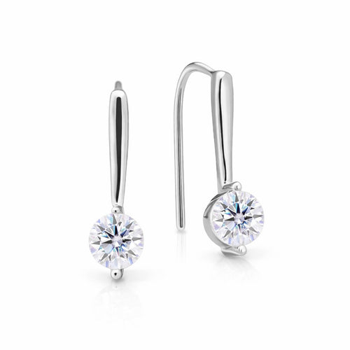 Miranda Moissanite Earrings by Nura Lab in platinum plating over S925 sterling silver