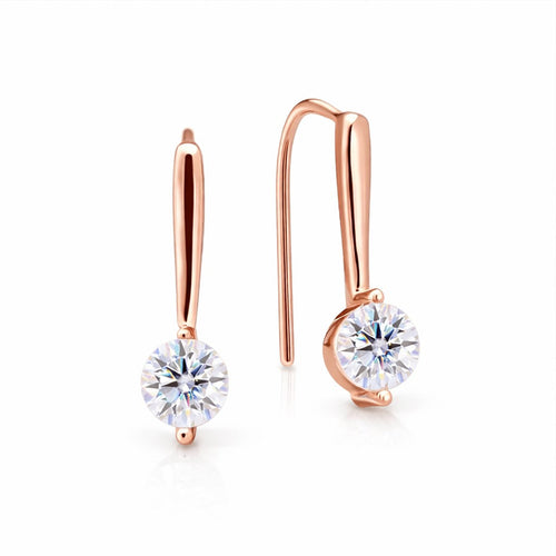 Miranda Moissanite Earrings by Nura Lab in 18K rose gold plating over S925 sterling silver