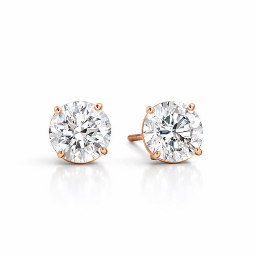 Moonlight Moissanite Round-Cut Stud Earrings by Nura Lab