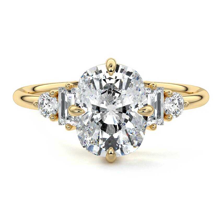 Unique cushion cut engagement ring in lab-grown diamond or moissanite, set in 18K gold – handcrafted by Nura Lab in New Zealand