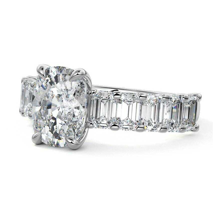 Amber - Cushion Half Eternity Lab Grown Diamond Engagement Ring - image 8