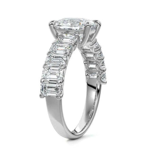 Amber - Cushion Half Eternity Lab Grown Diamond Engagement Ring Raphana Jewellery