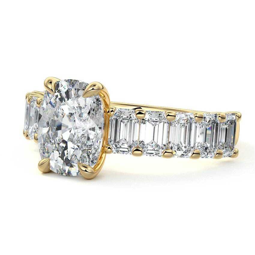 Amber - Cushion Half Eternity Lab Grown Diamond Engagement Ring - image 4