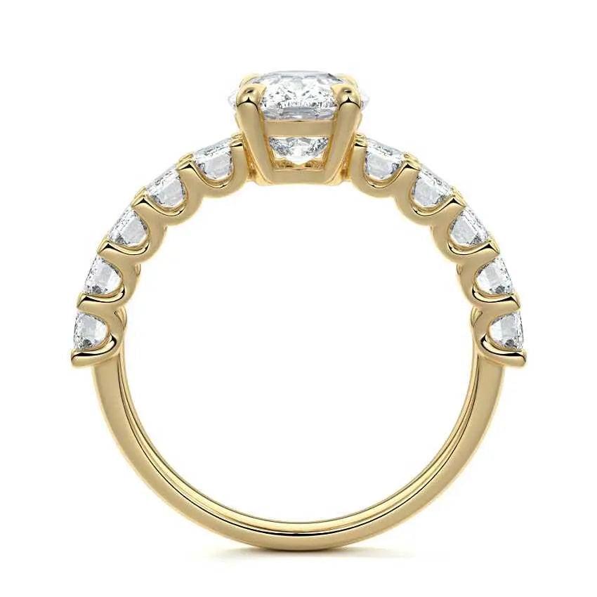 Amber - Cushion Half Eternity Lab Grown Diamond Engagement Ring - image 3