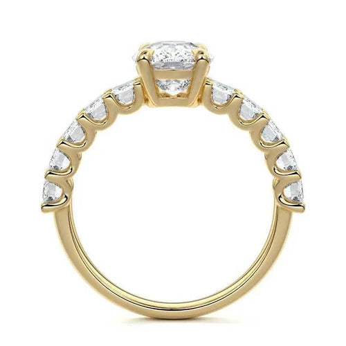 Amber - Cushion Half Eternity Lab Grown Diamond Engagement Ring - image 3