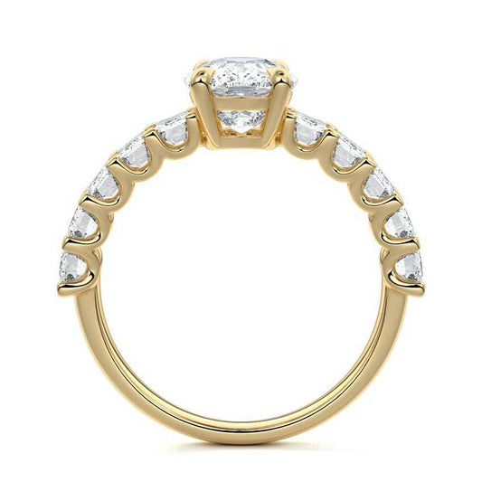 Amber - Cushion Half Eternity Lab Grown Diamond Engagement Ring