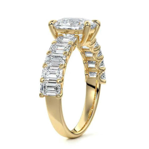 Amber - Cushion Half Eternity Lab Grown Diamond Engagement Ring Raphana Jewellery