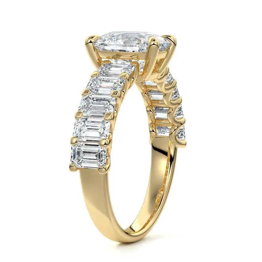 Amber - Cushion Half Eternity Lab Grown Diamond Engagement Ring - image 5