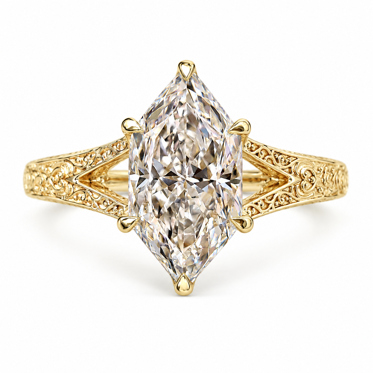 Celestine Faye ring on white studio background