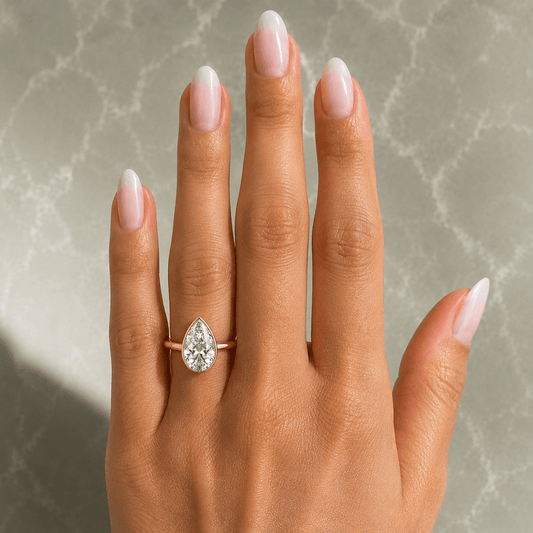 Katlyn - Pear Bezel Lab Grown Diamond Engagement Ring