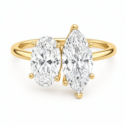 Josie - Oval and Marquise Toi et Moi Lab Grown Diamond Engagement Ring