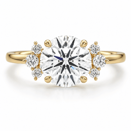 Bella - Round Unique Design Engagement Ring Lab Grown Diamond
