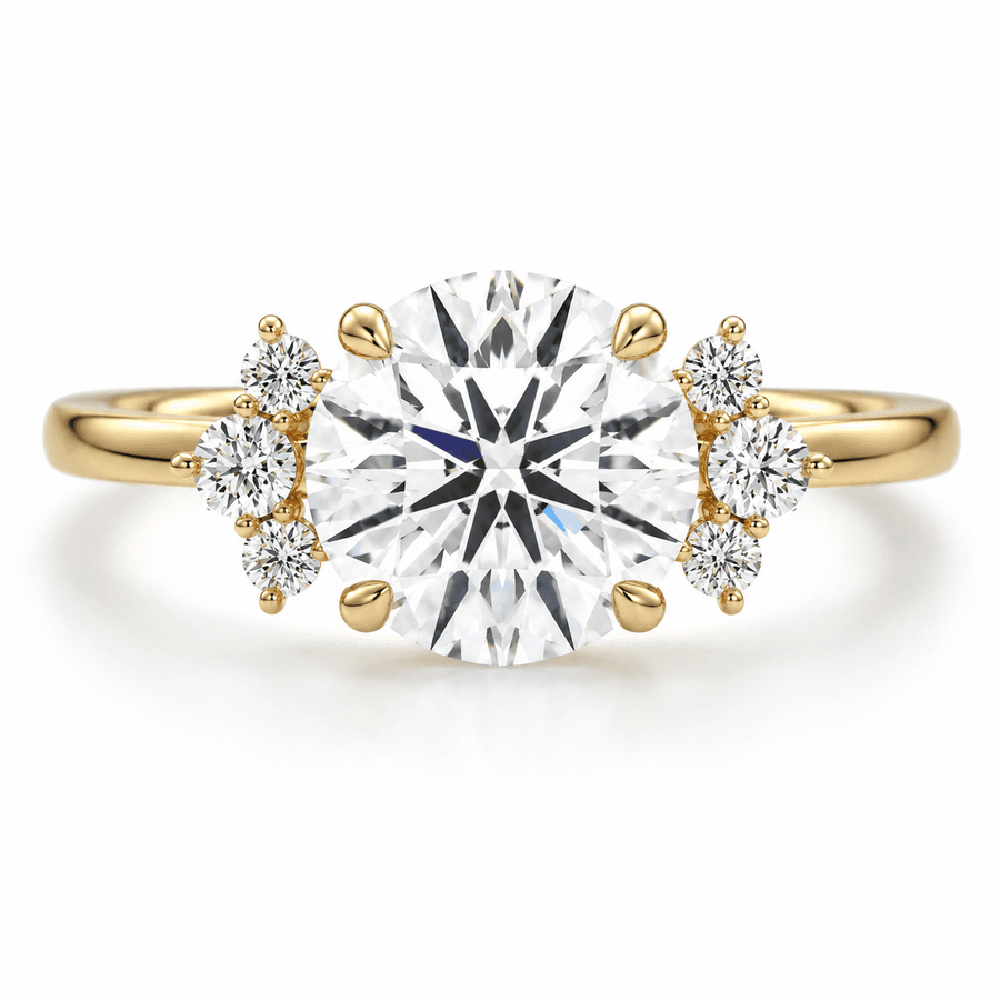 Bella - Round Unique Design Engagement Ring Lab Grown Diamond