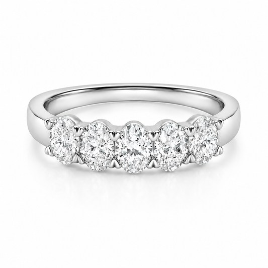 2 Carat Oval 5-Stone Anniversary Band Ring