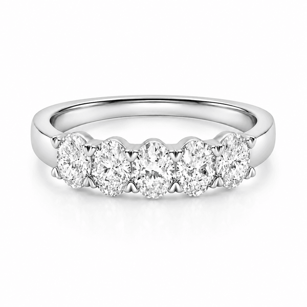 2 Carat Oval 5-Stone Anniversary Band Ring
