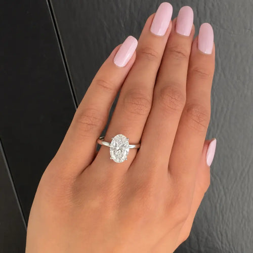 Savannah - Oval Hidden Halo Engagement Ring Raphana Jewellery
