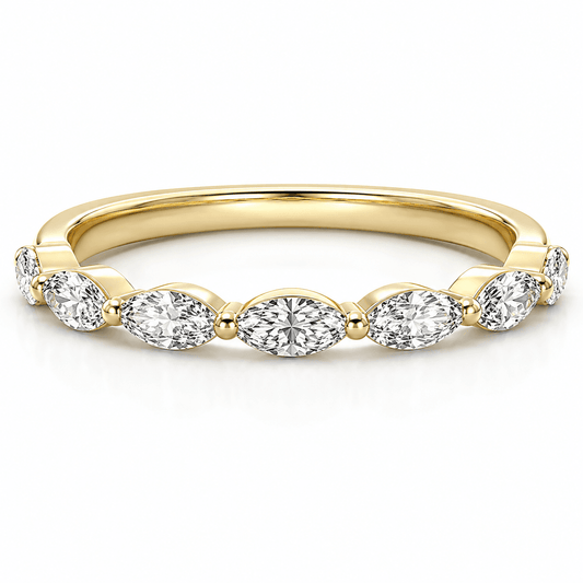 Sarah - Lab Grown Half Eternity Marquise Wedding Ring