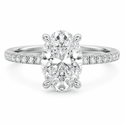 Barbara - Oval Shape Pavé Lab Grown Diamond Engagement Ring