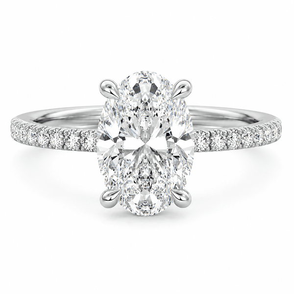 Barbara - Oval Shape Pavé Lab Grown Diamond Engagement Ring
