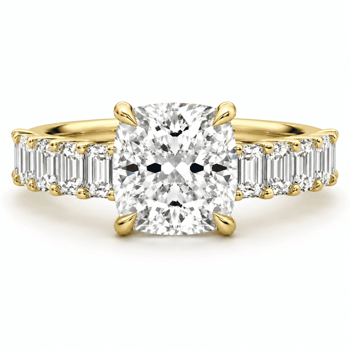 Amber - Cushion Half Eternity Lab Grown Diamond Engagement Ring - image 1