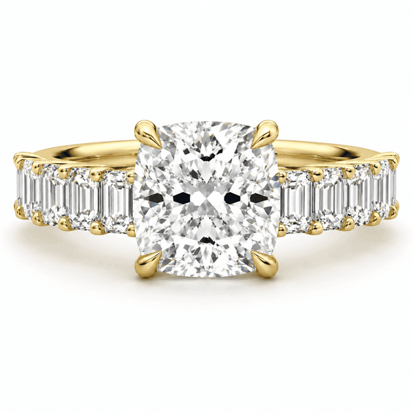 Amber - Cushion Half Eternity Lab Grown Diamond Engagement Ring