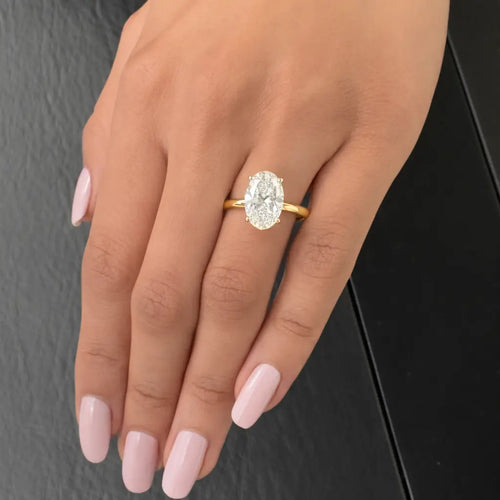 Savannah - Oval Hidden Halo Engagement Ring Raphana Jewellery