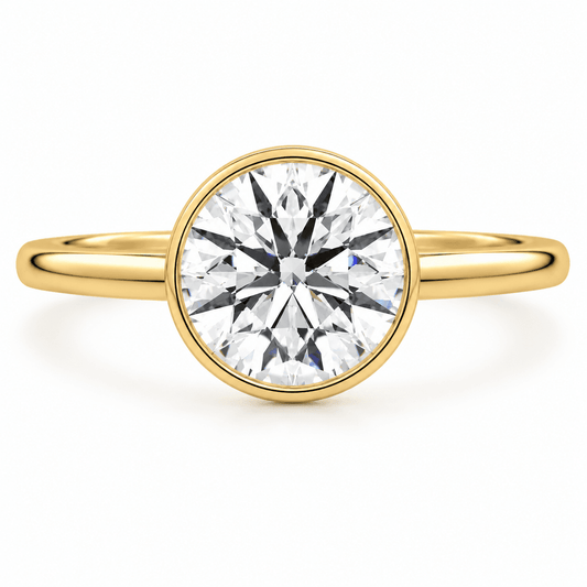 Milly - Round Bezel Lab Grown Diamond Engagement Ring