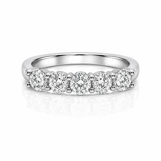 2 Carat Round 5-Stone Anniversary Band Ring