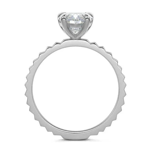 Chiara - Heart Shape Solitaire Fluted Band Engagement Ring Raphana Jewellery
