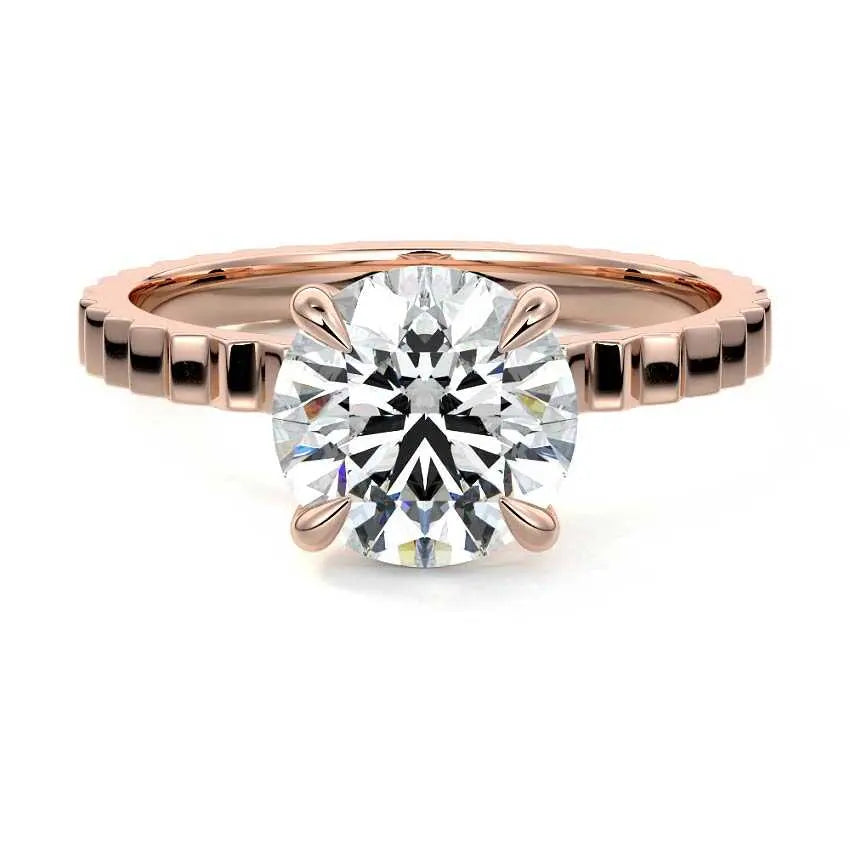 Round Fluted Solitaire Engagement Ring