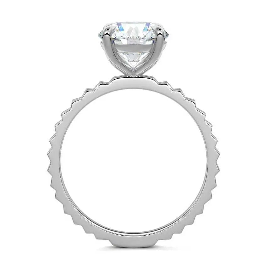 Round Fluted Solitaire Engagement Ring