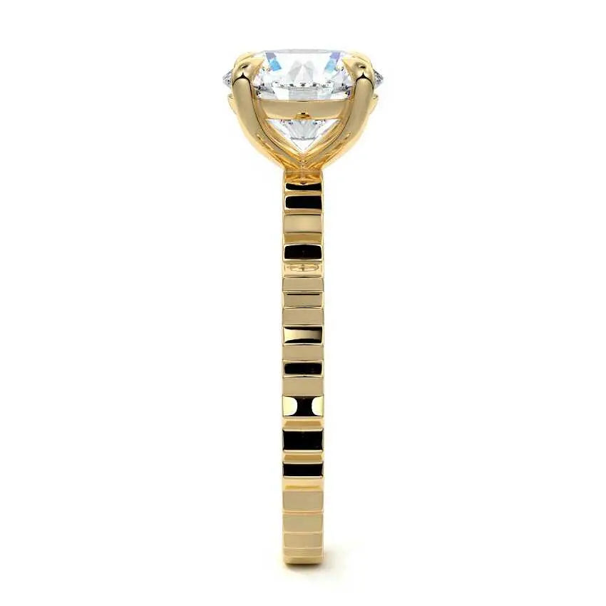 Round Fluted Solitaire Engagement Ring