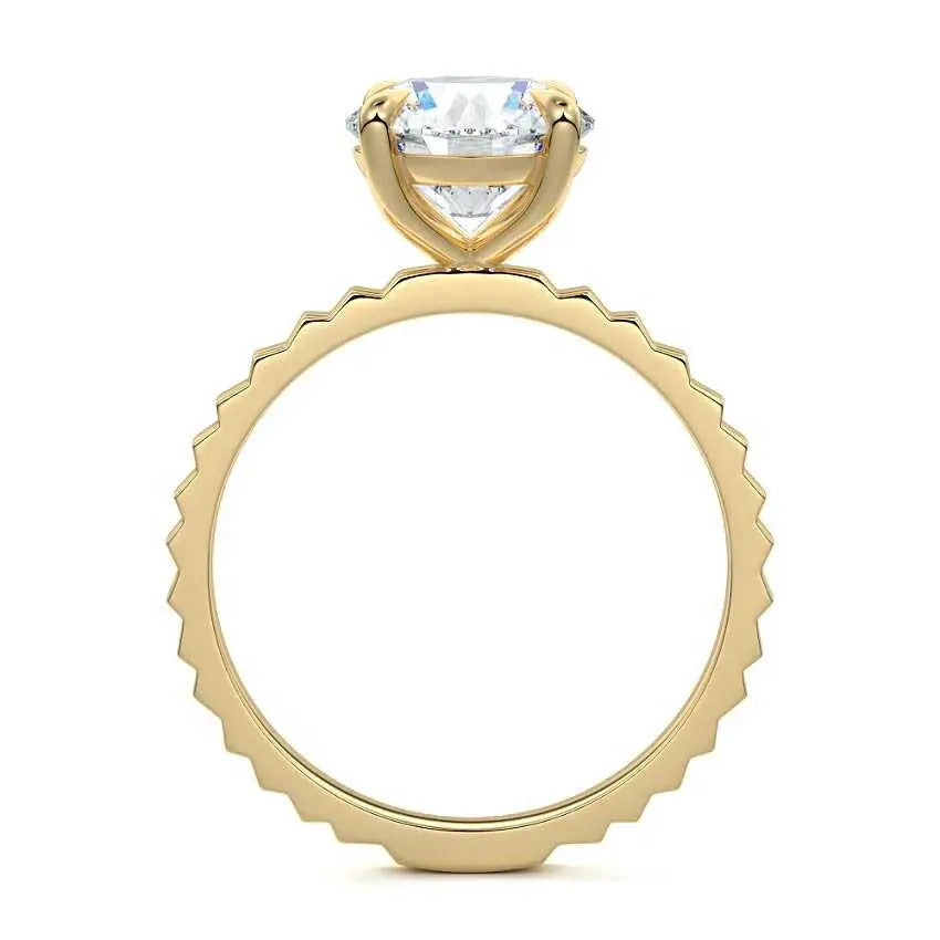 Round Fluted Solitaire Engagement Ring