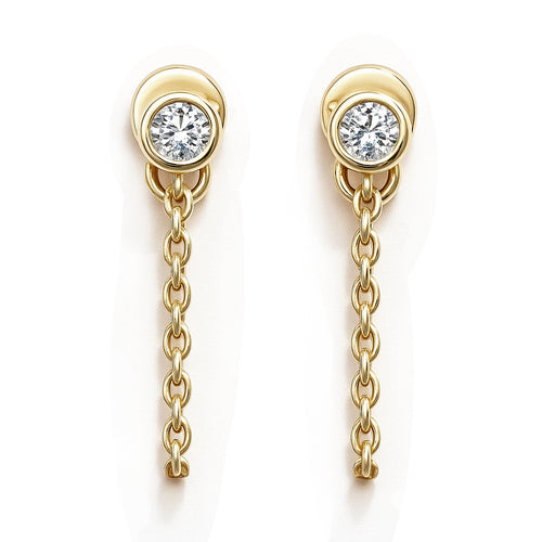 Liora Moissanite Chain Earrings by Nura Lab