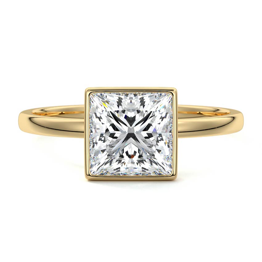 Georgina princess bezel lab grown diamond engagement ring in white gold by Nura Lab New Zealand