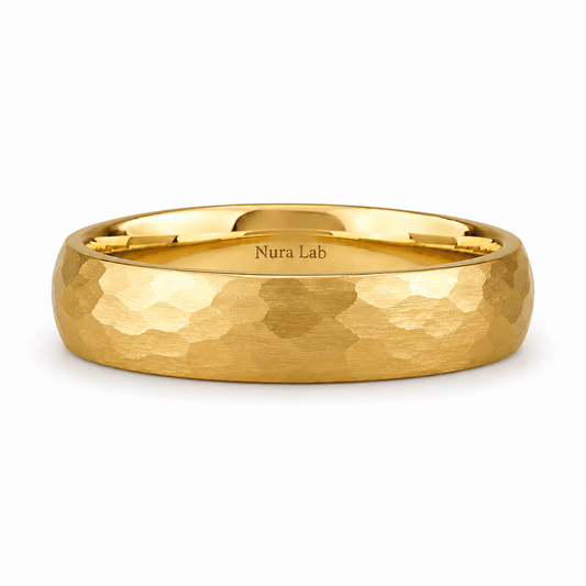 Gold tungsten wedding ring for men and women in polished finish available in 6mm and 8mm comfort fit band