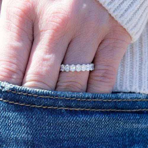 3 Carat Oval Eternity Anniversary Band Nura Lab