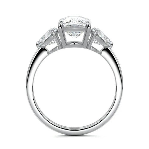 Harmony - Cushion Three Stone Lab Grown Diamond Engagement Ring Raphana Jewellery