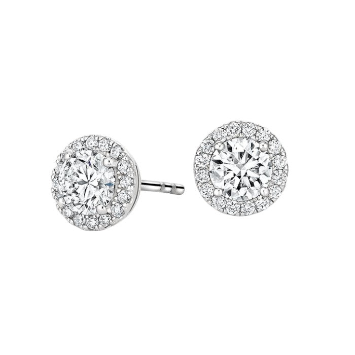 Halo Studs Lab Grown Diamond Earrings
