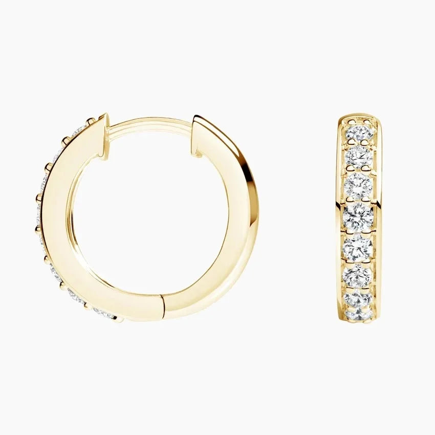 Channel-Set Hoop Moissanite Earrings by Nura Lab
