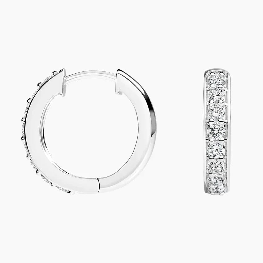 Channel-Set Hoop Moissanite Earrings by Nura Lab