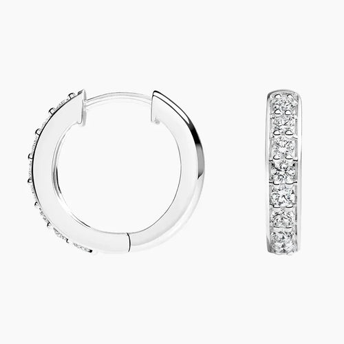 Channel-Set Hoop Moissanite Earrings by Nura Lab