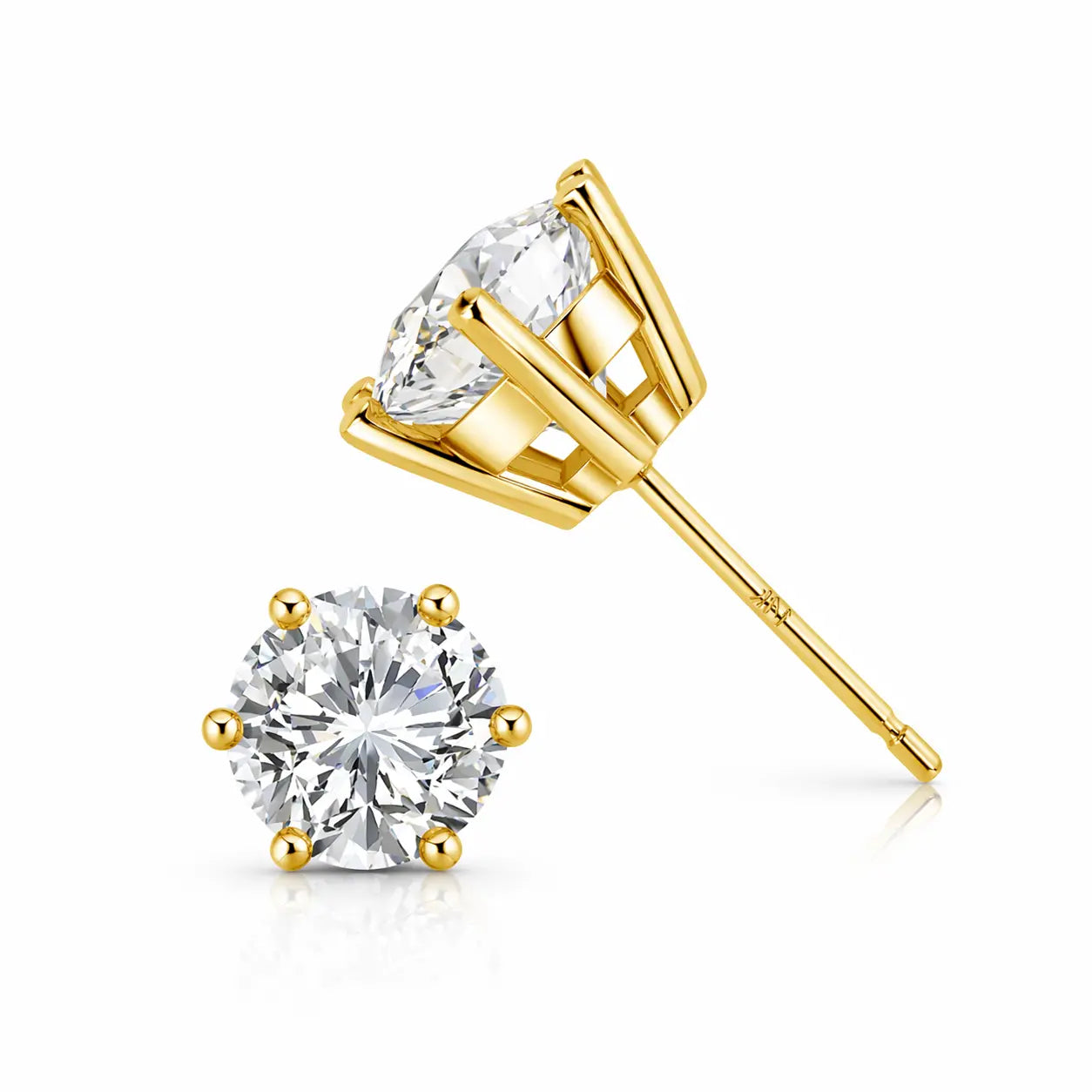 Laura - Lab Moissanite Stud Earrings in 14K Gold Nura Lab