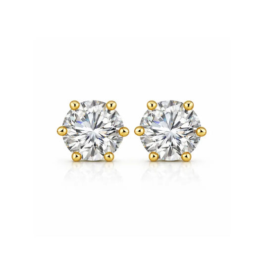Laura - Lab Moissanite Stud Earrings in 14K Gold Nura Lab
