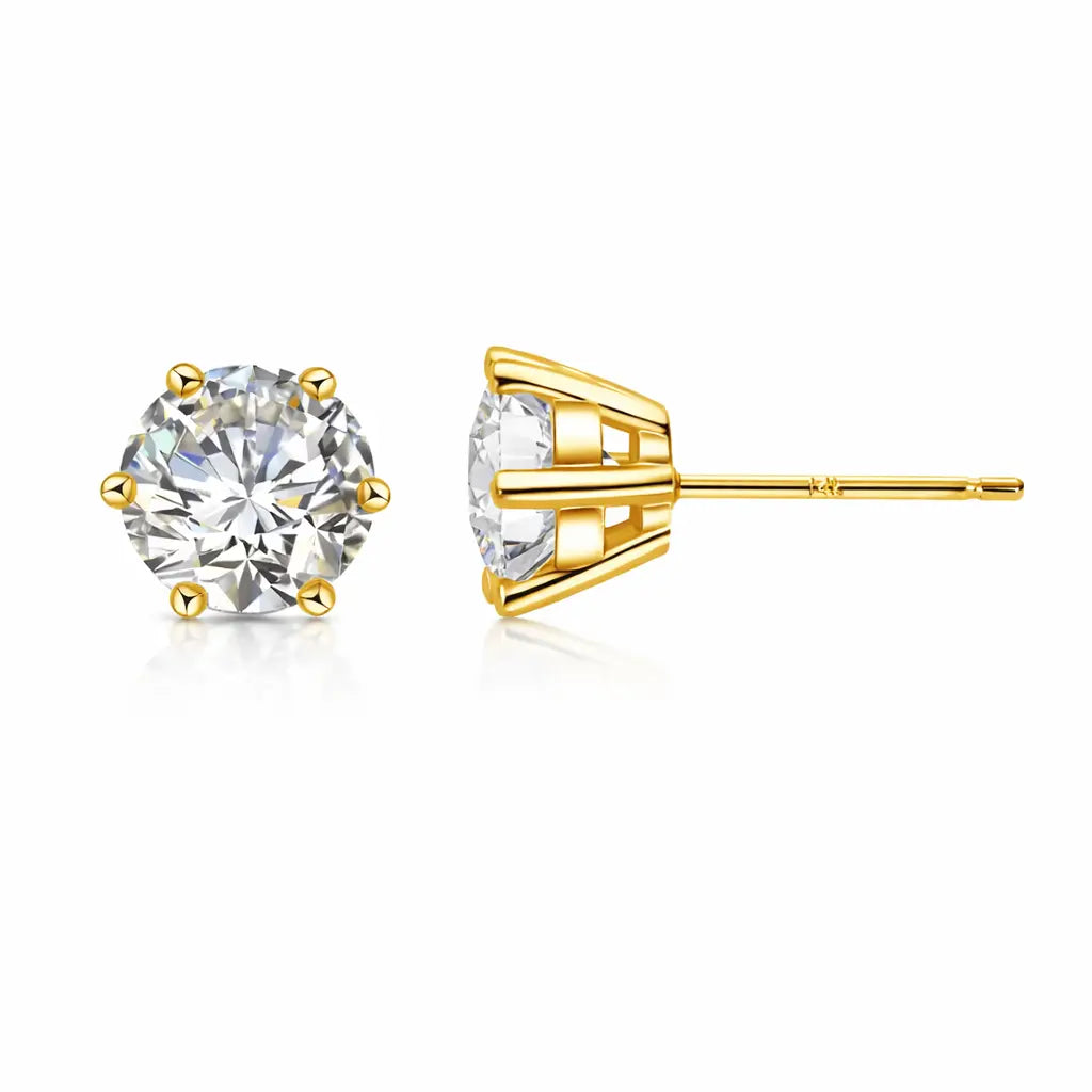 Laura - Lab Moissanite Stud Earrings in 14K Gold Nura Lab